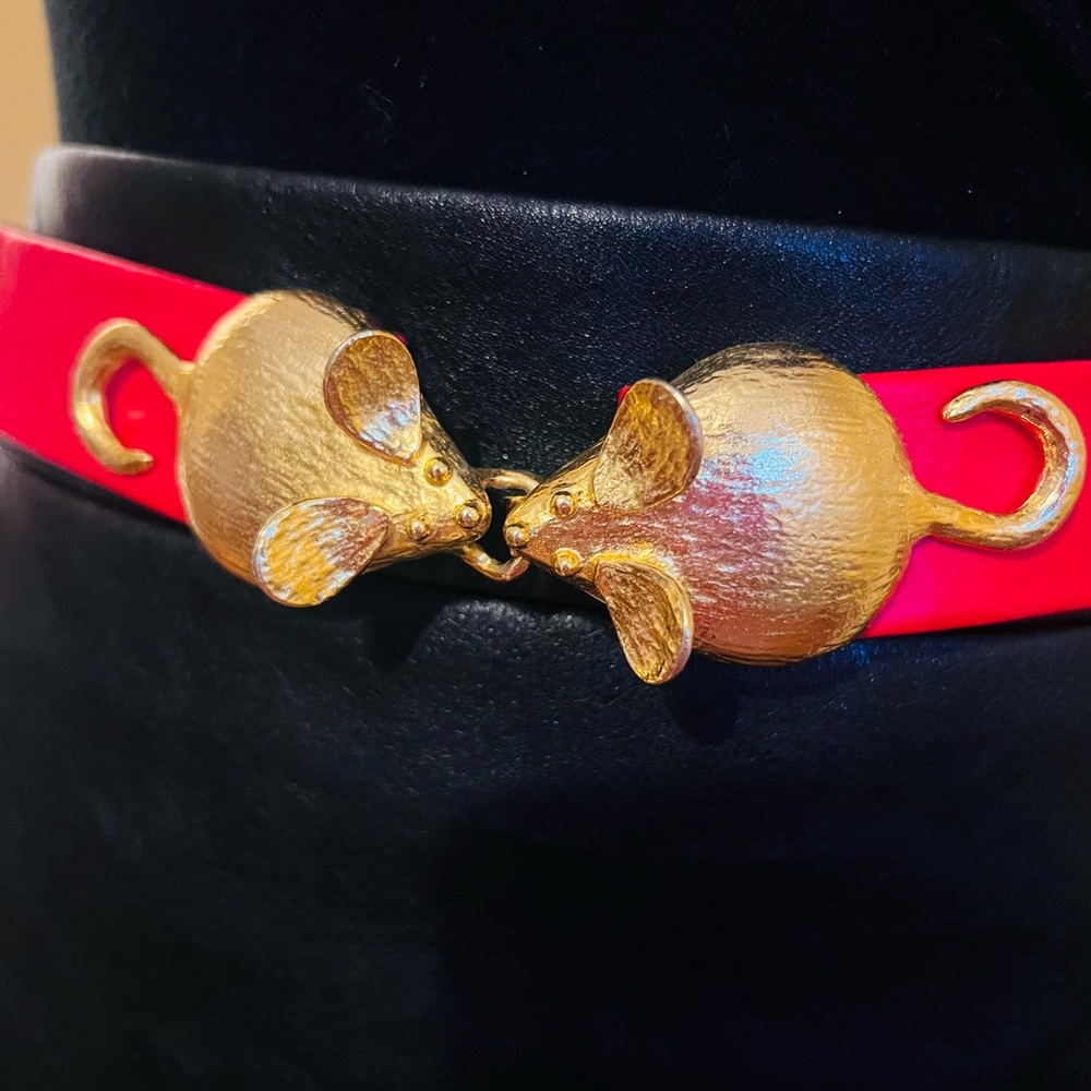 Mimi Di N 1974 vintage red and gol Mouse Belt ajustable - Picture 4 of 11